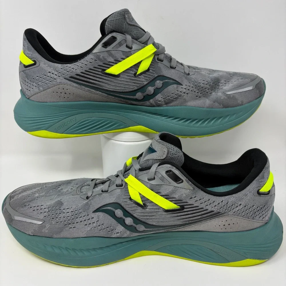 Saucony Guide 16 Mens Size 12 Wide Grey Green Running Shoes (S20811-15)